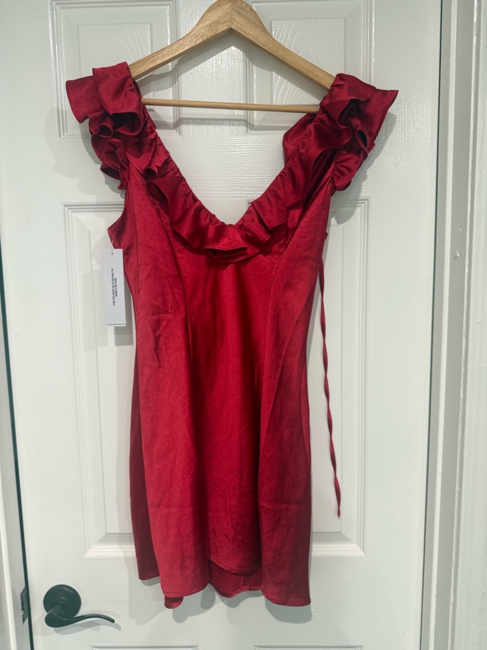 Princess Polly - Butacup Frill Mini Dress Red size 4 NWT - Picture 3 of 6